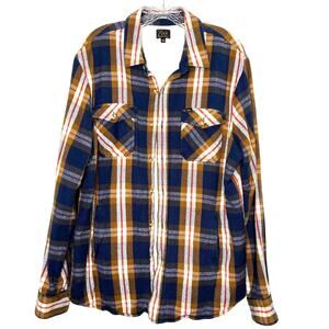 OBEY Shacket Western Plaid Button Down Waffle Flannel Long Sleeves Jacket Size L